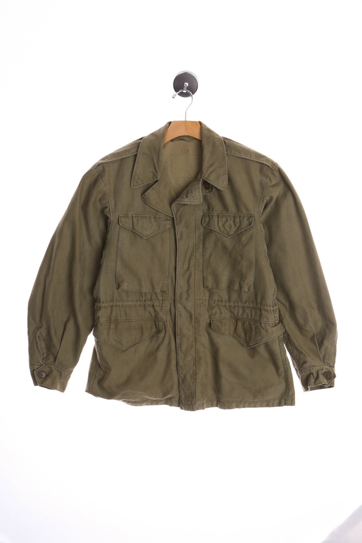 Vintage Men Green Military Field Jacket