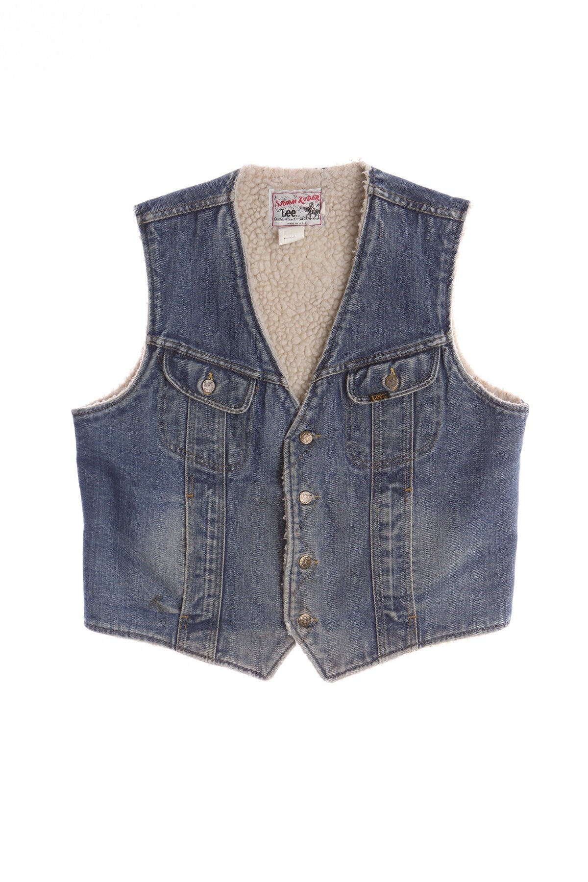 Lee Storm Rider's Blue Denim Sherpa Vest