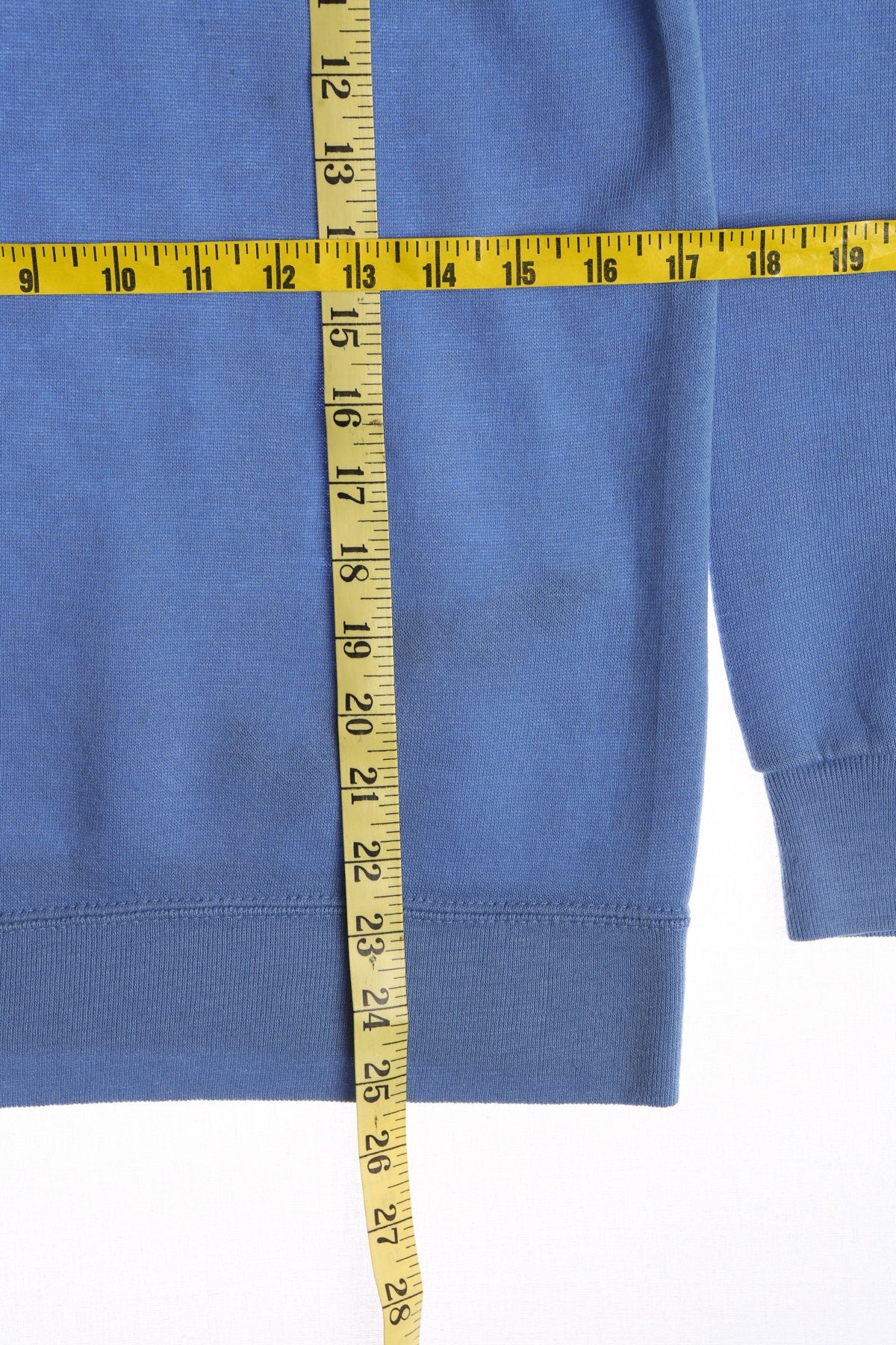 Vintage Blue Sweatshirt With Flower Embroidery