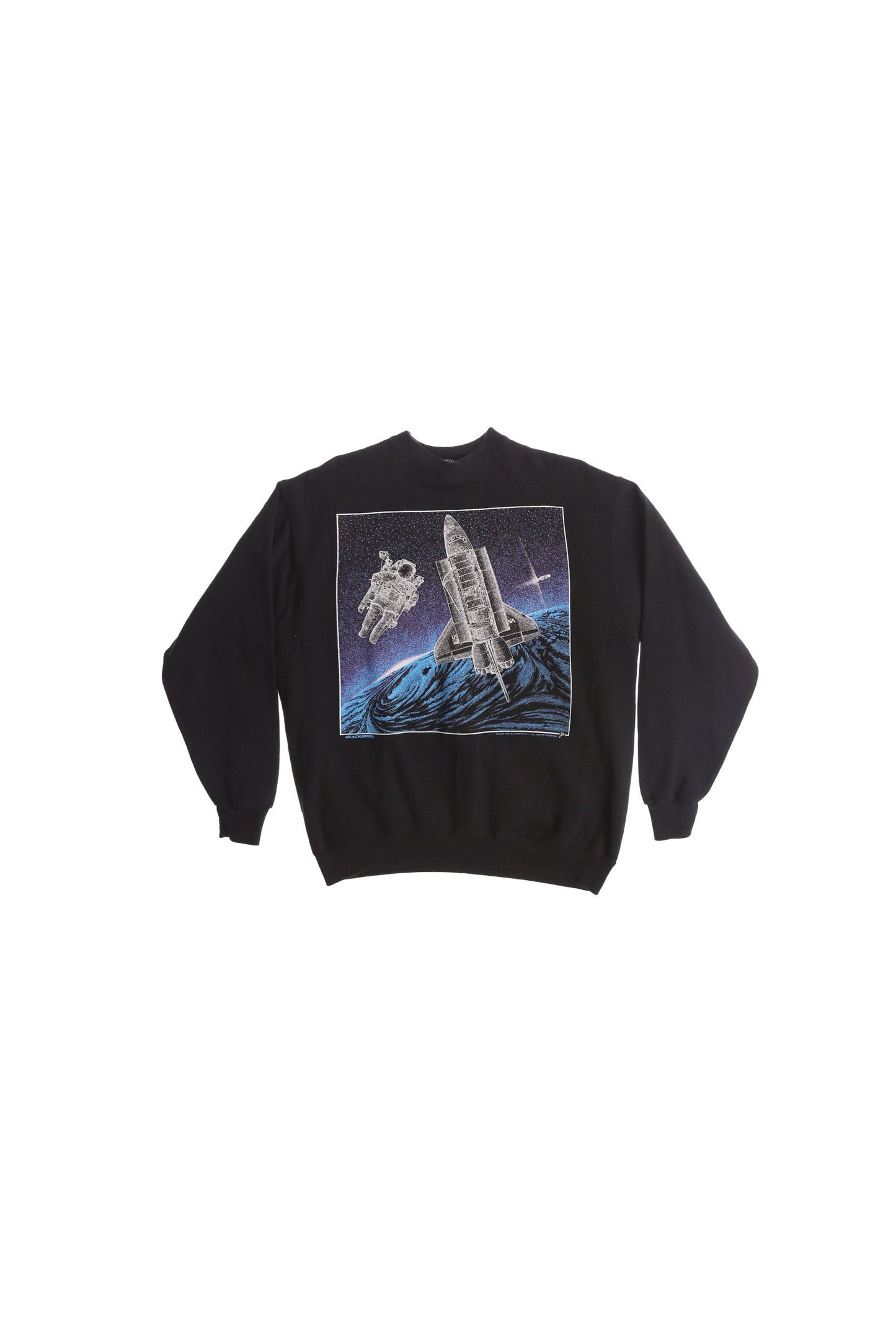 Vintage Black Space Astronaut Graphic Sweatshirt
