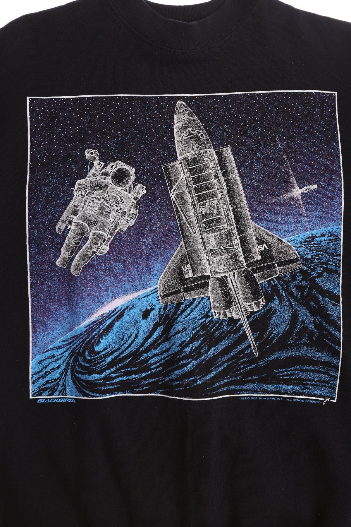 Vintage Black Space Astronaut Graphic Sweatshirt