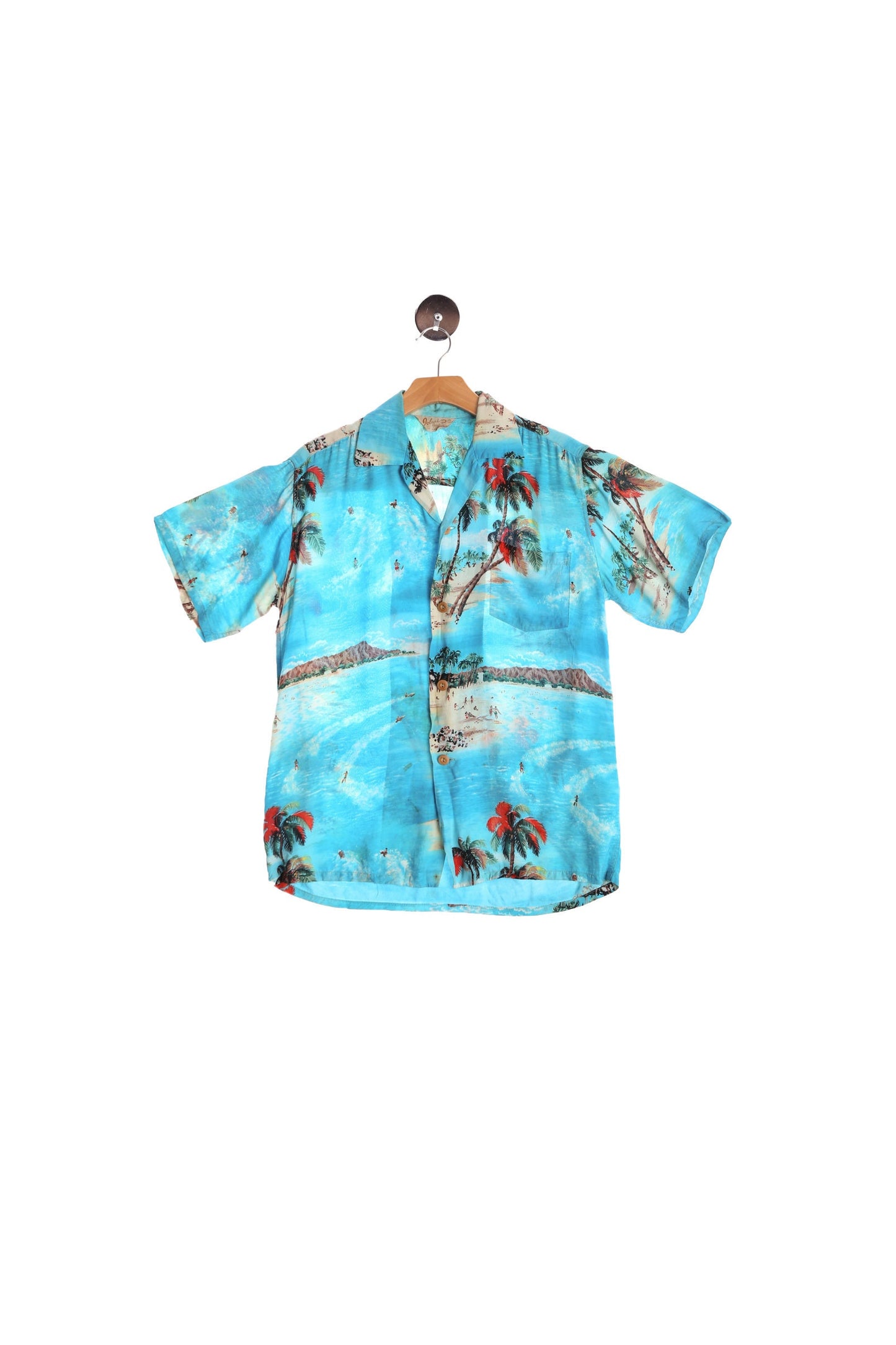 Vintage Men's Blue Hawaiian Shirt By Aolani