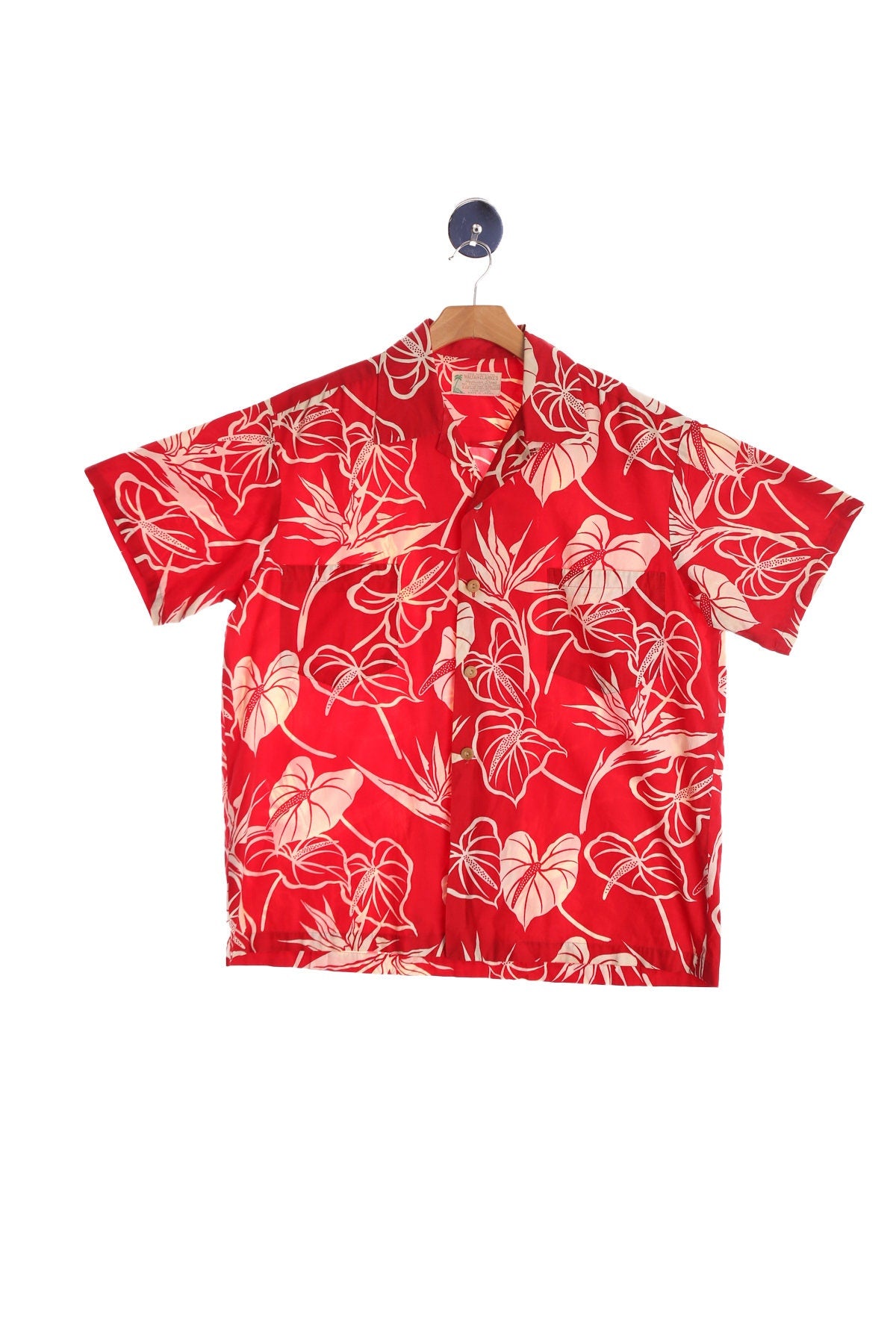 Vintage Men's Red Hawaiian Shirt - Made in Japan