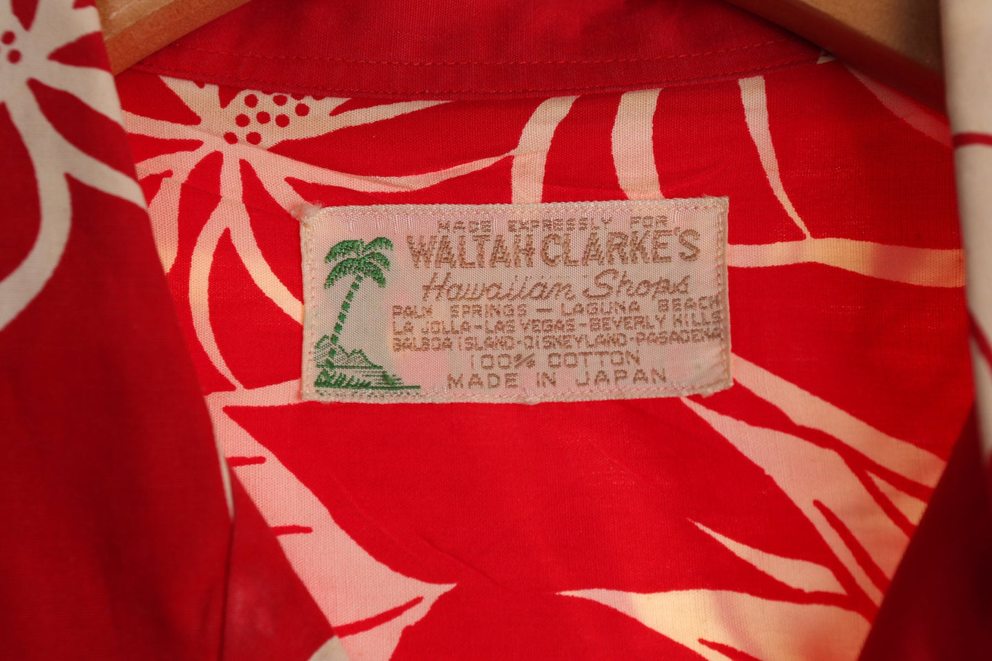 Vintage Men's Red Hawaiian Shirt - Made in Japan