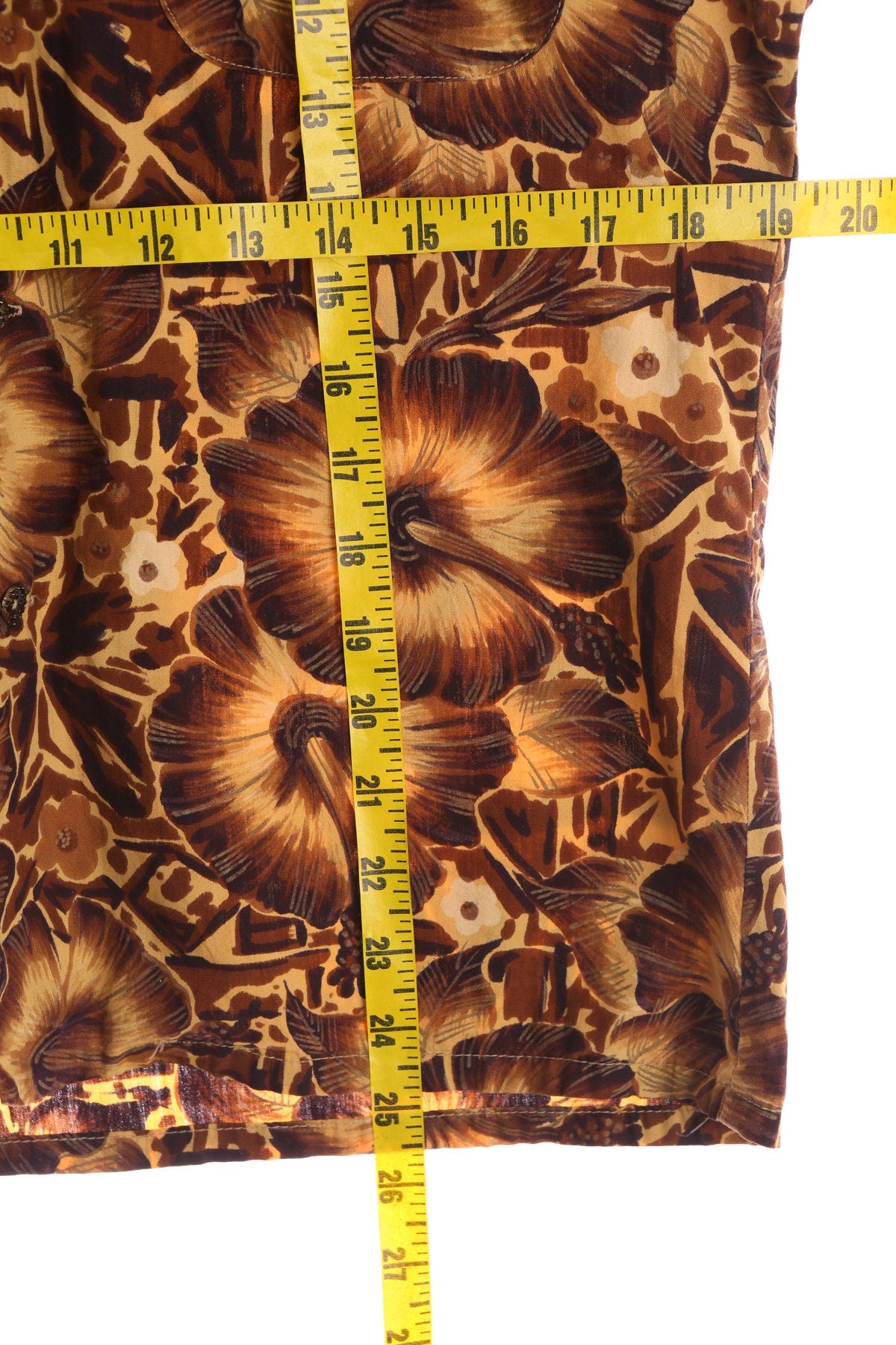 Vintage Hawaiian Shirt Brown Floral Print - Wikiki wear by Duke of Hollywood