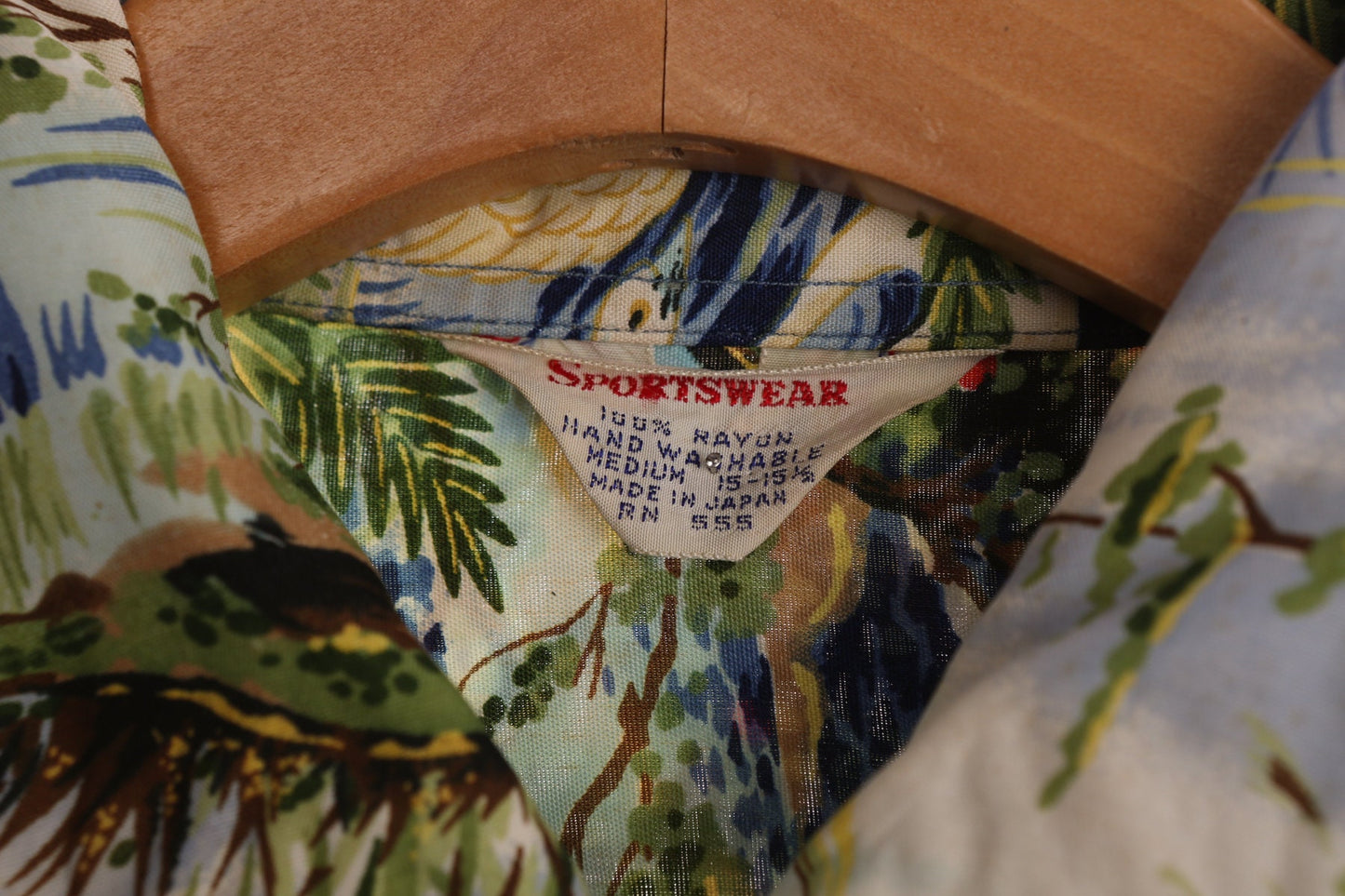 Vintage Hawaiian Shirt With Beach Islands Print - Made in Japan