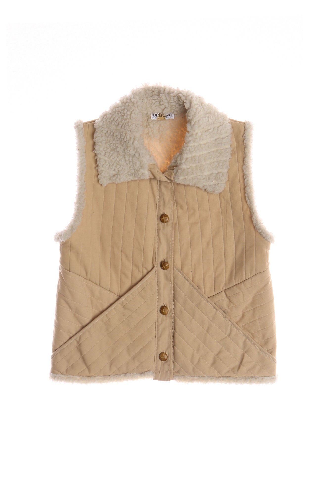 Vintage Women Shear Collar Winter Vest