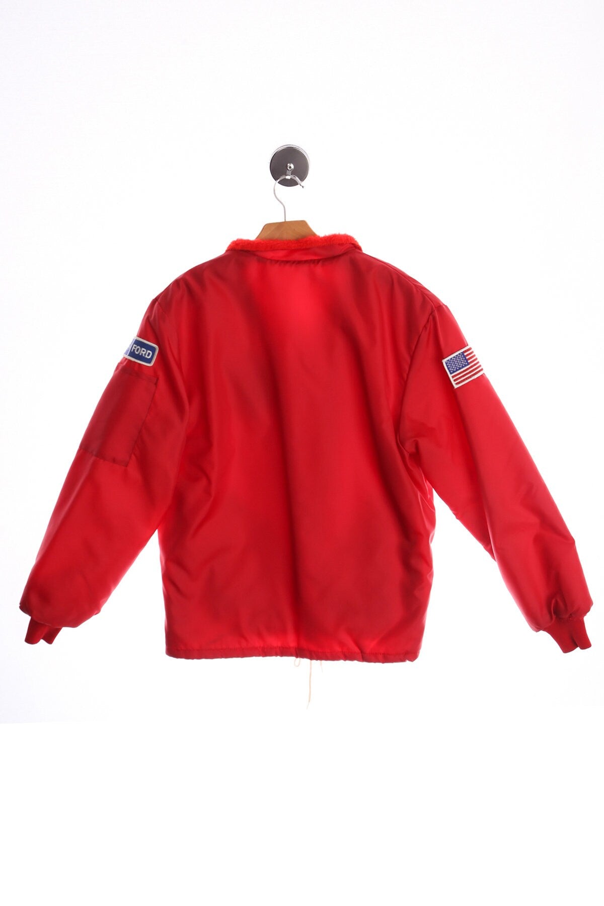 Vintage Red Nylon Racing Jacket With Cobra Patch