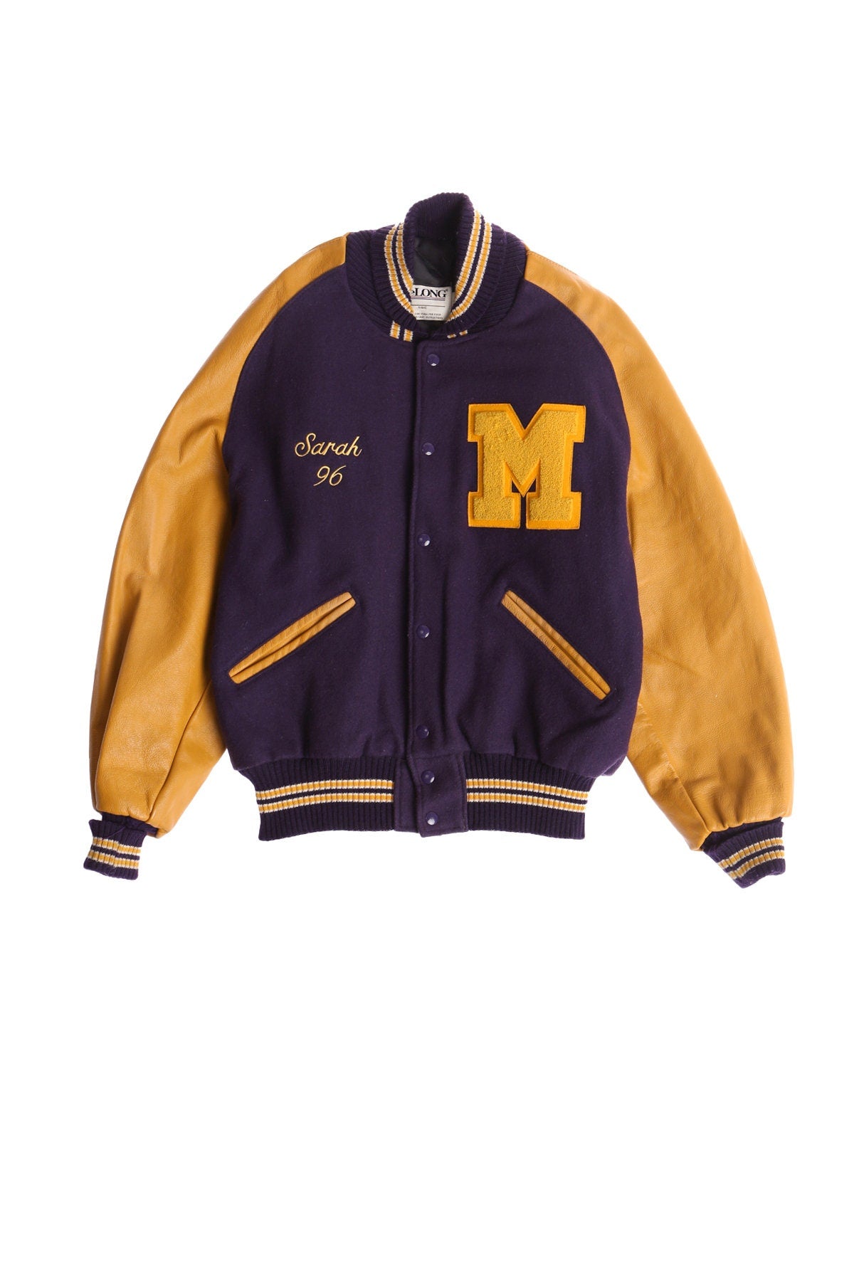 Vintage Purple Varsity Jacket - Patch Letter M