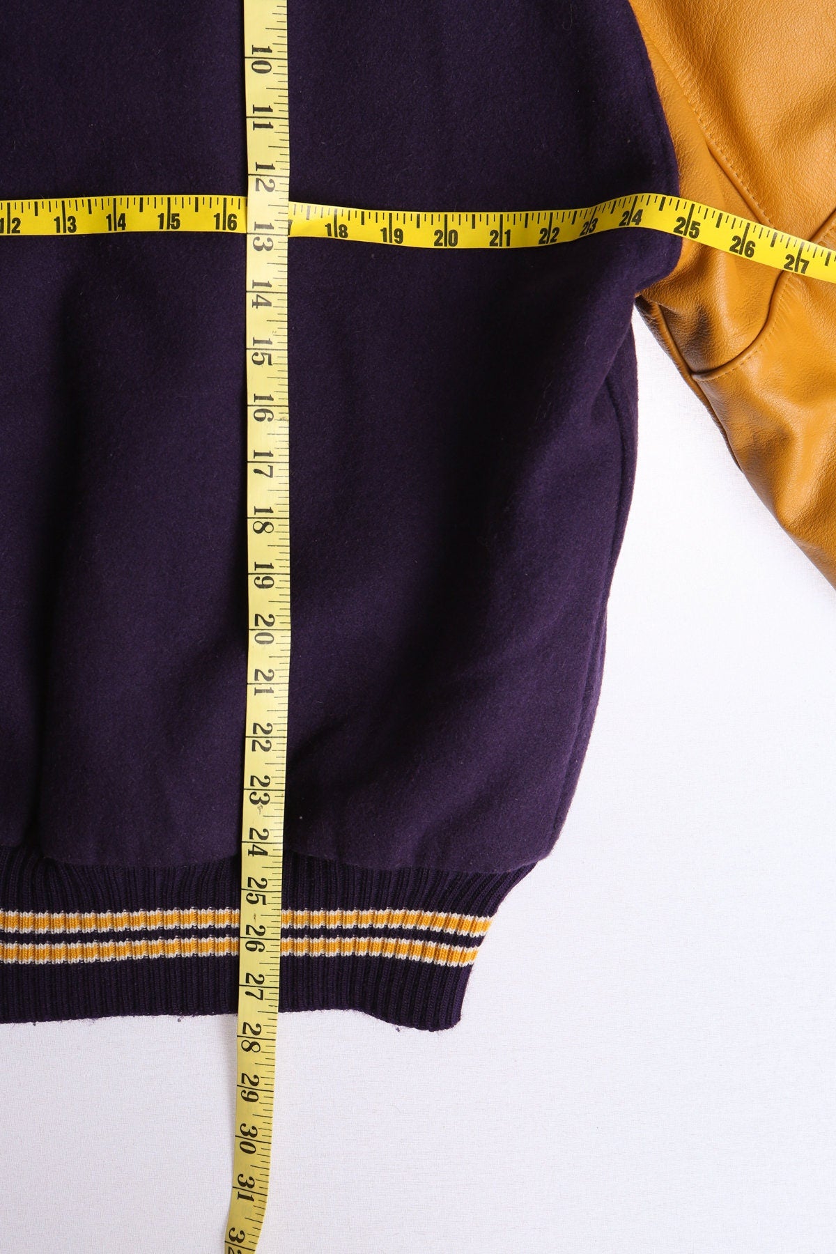 Vintage Purple Varsity Jacket - Patch Letter M