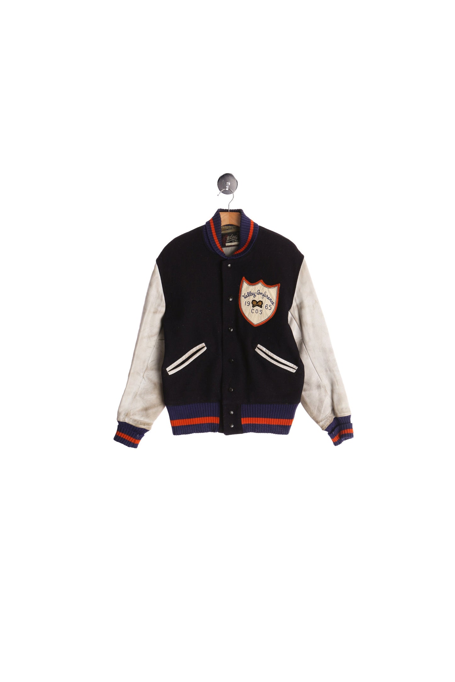 Vintage Black Varsity Jacket - 1965 Valley Conference Patch Tennis