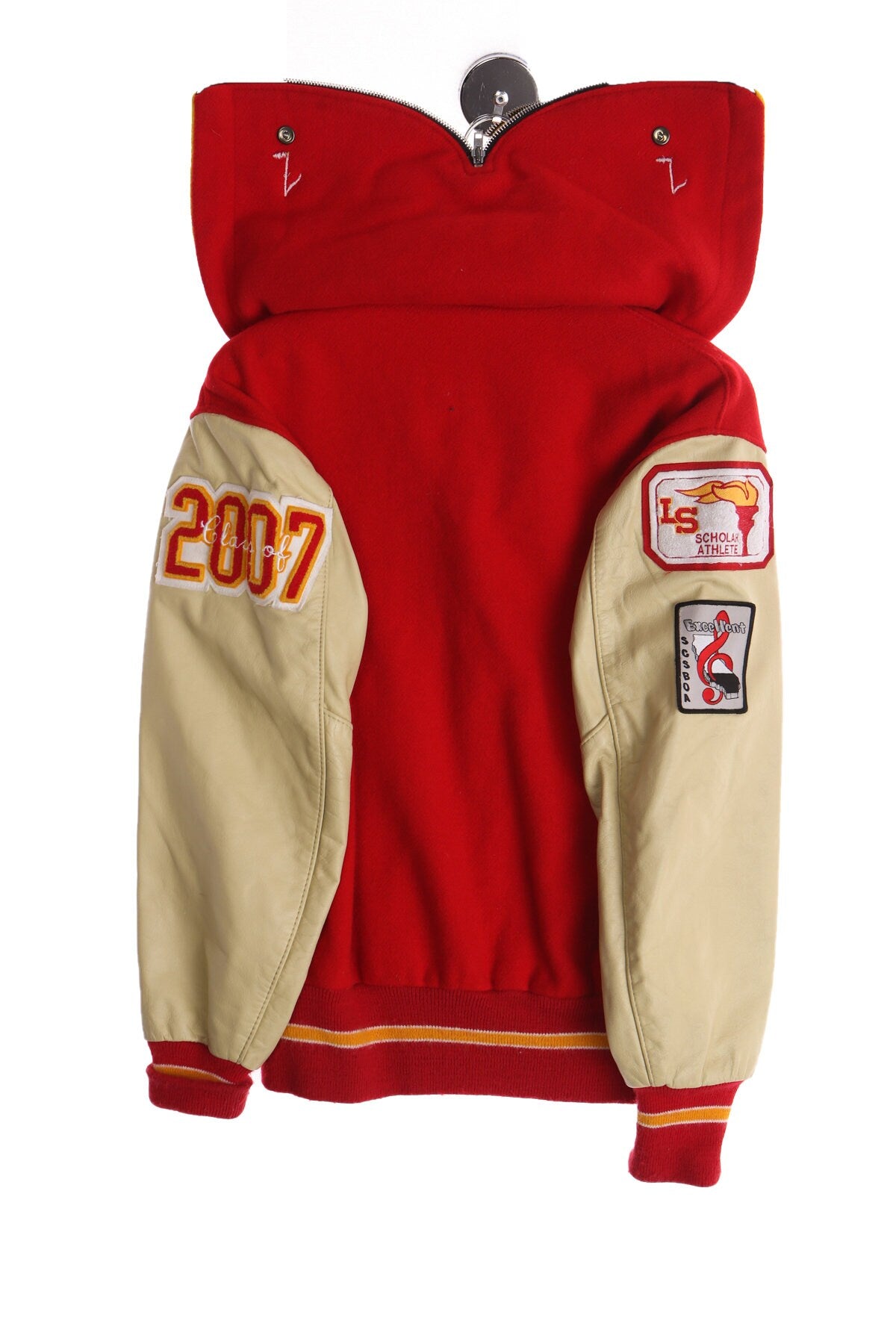 Red Varsity Hooded Jacket - LS and Arm Patches