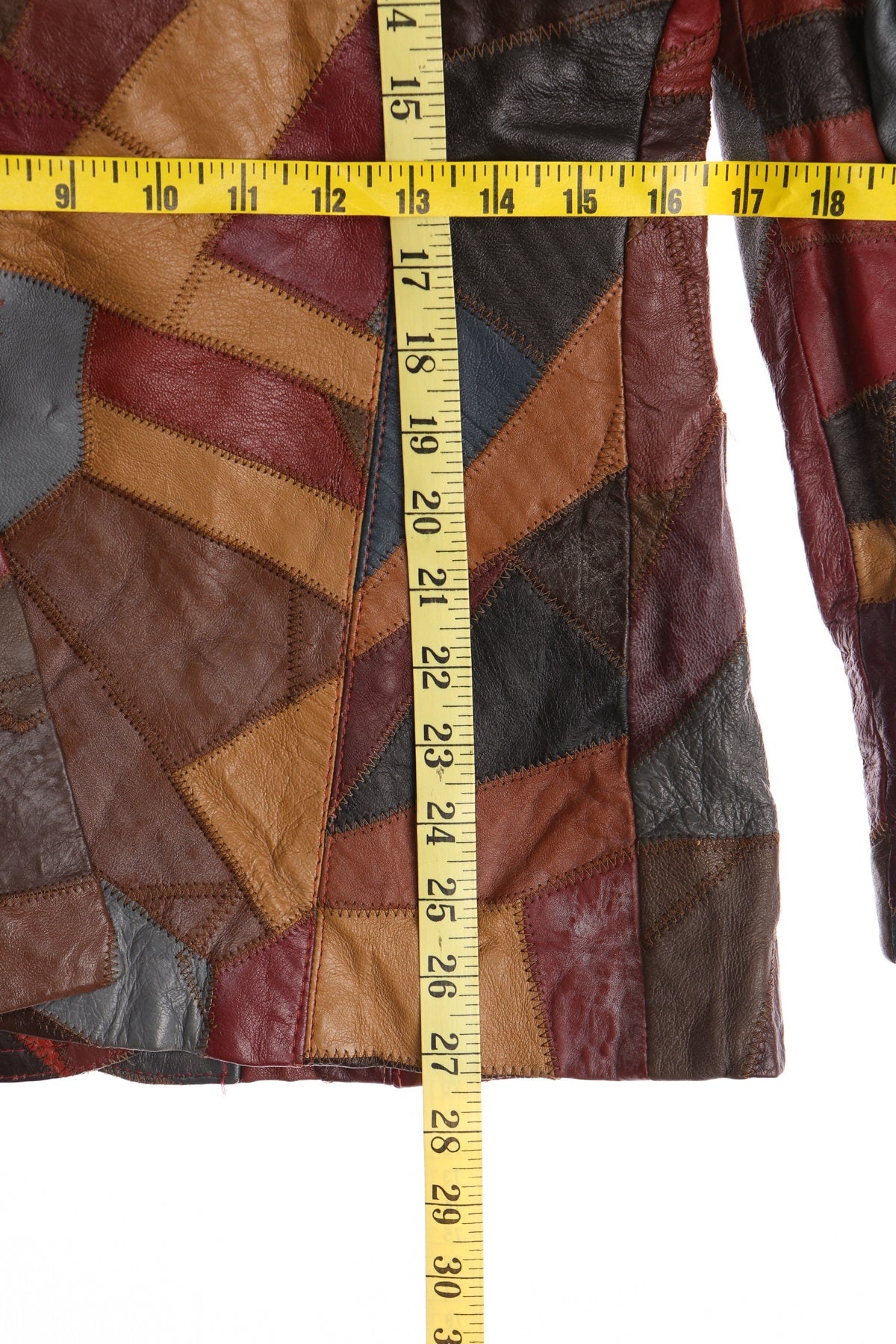 Vintage 70's Women Patchwork Leather Blazer