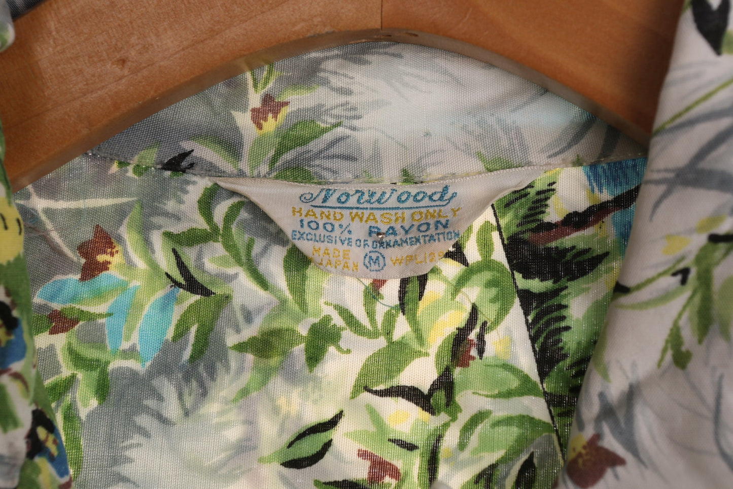 Vintage Gray Hawaiian Shirt With Sailing Boat Print - By Norwood - Made in Japan