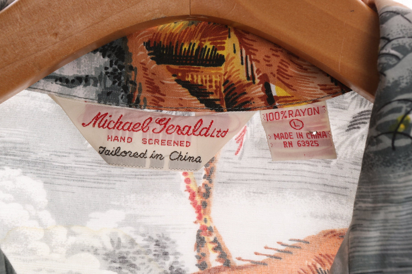 Vintage Hawaiian Shirt With Beach House Hand Screened Print