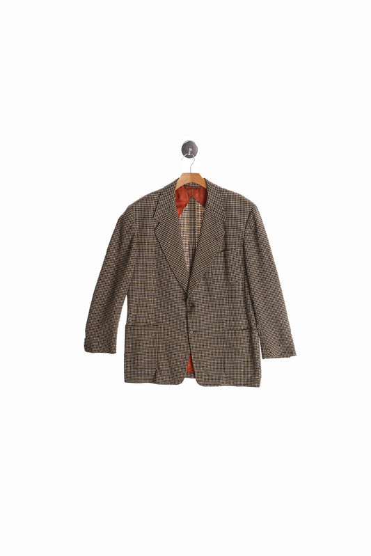 Vintage Men Brown Plaid Blazer - Era ( 40's - 50's )