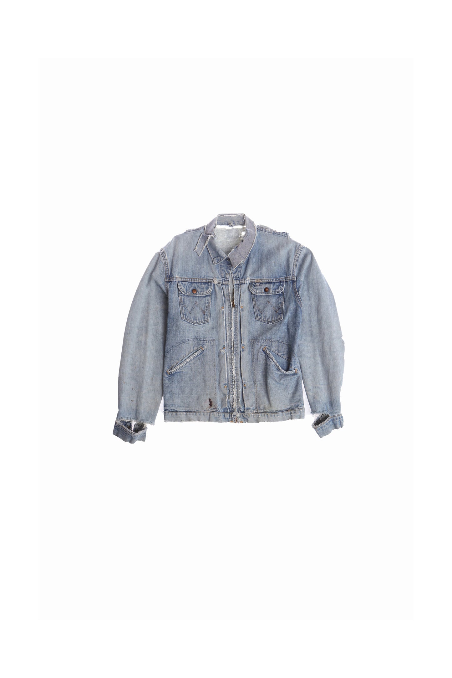 Vintage Wrangler Distressed Blue Denim Jacket