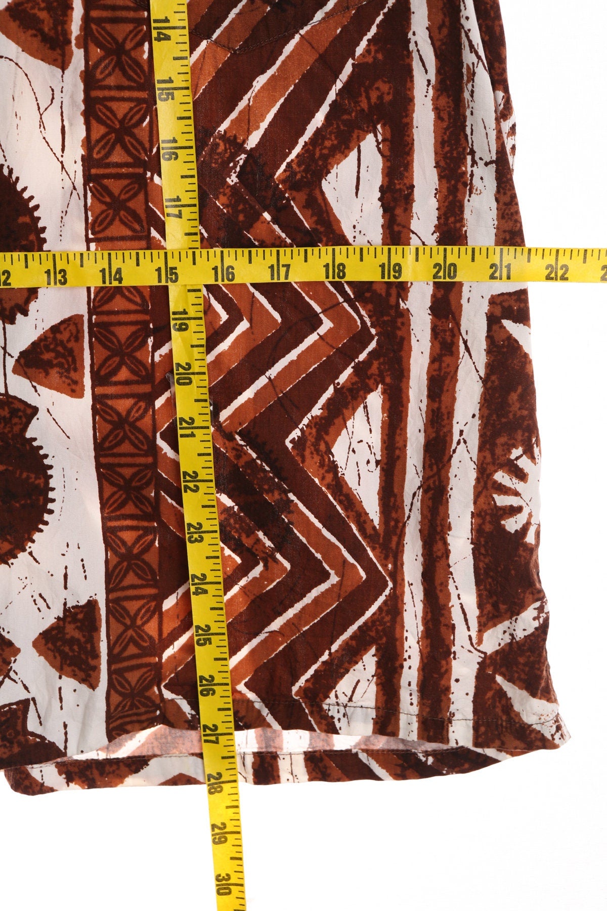 Tribal and Fish Print Brown Hawaiian Shirt