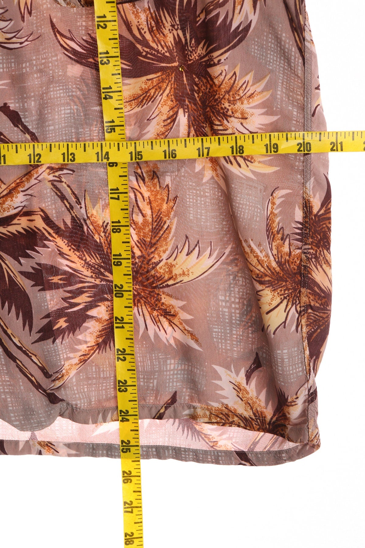 Palm Trees Print Brown Men Hawaiian Shirt - Hand-Screened