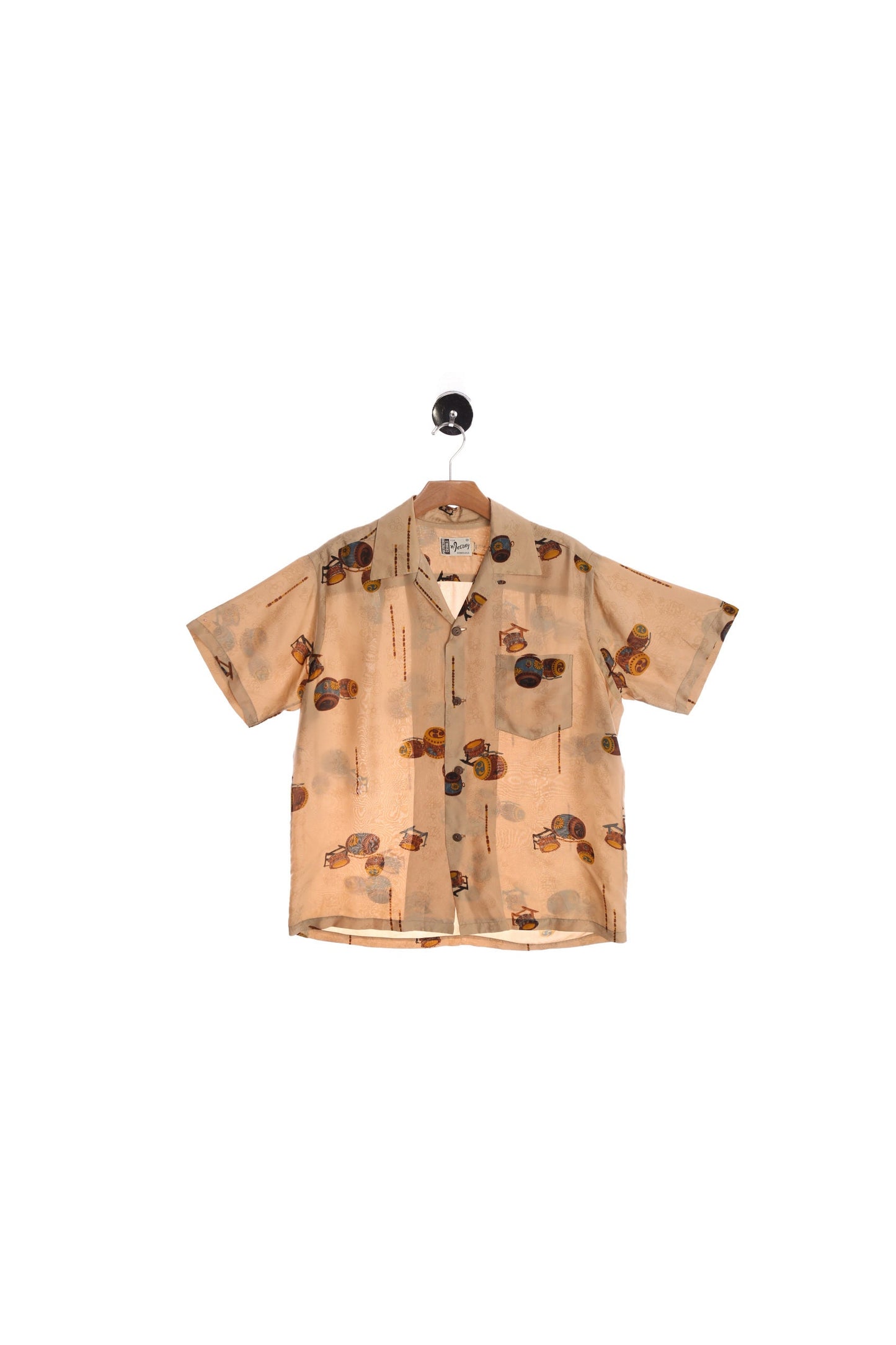 McHenry Beige Hawaiian Shirt - Honolulu - Drums Print