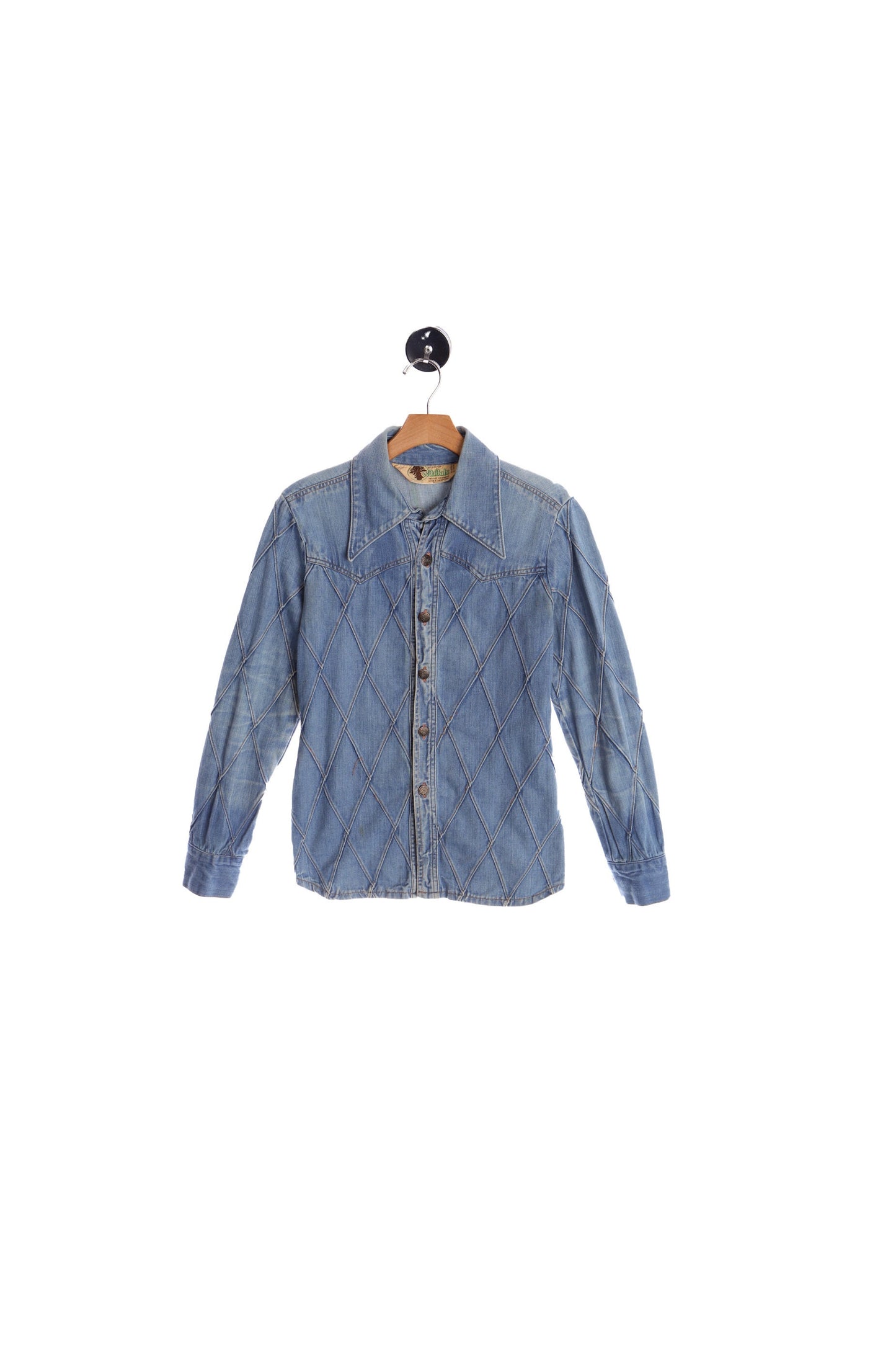 70's Men Blue Denim Shirt
