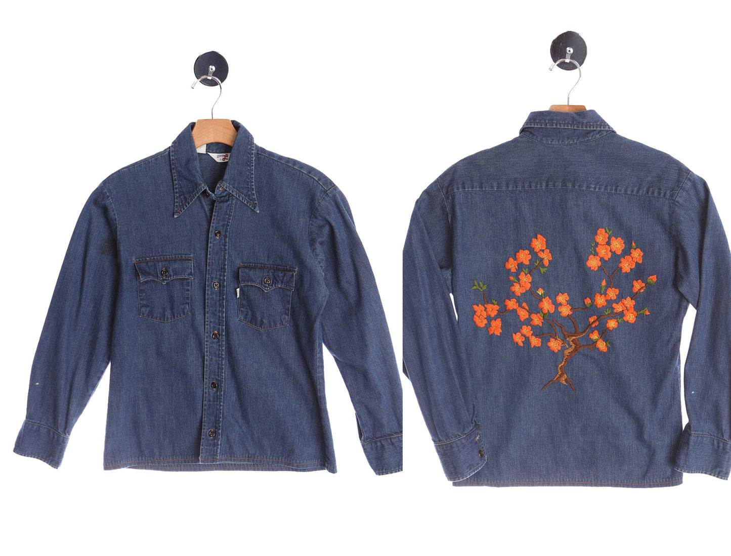 Vintage Levi's Denim Shirt With Back Embroidery