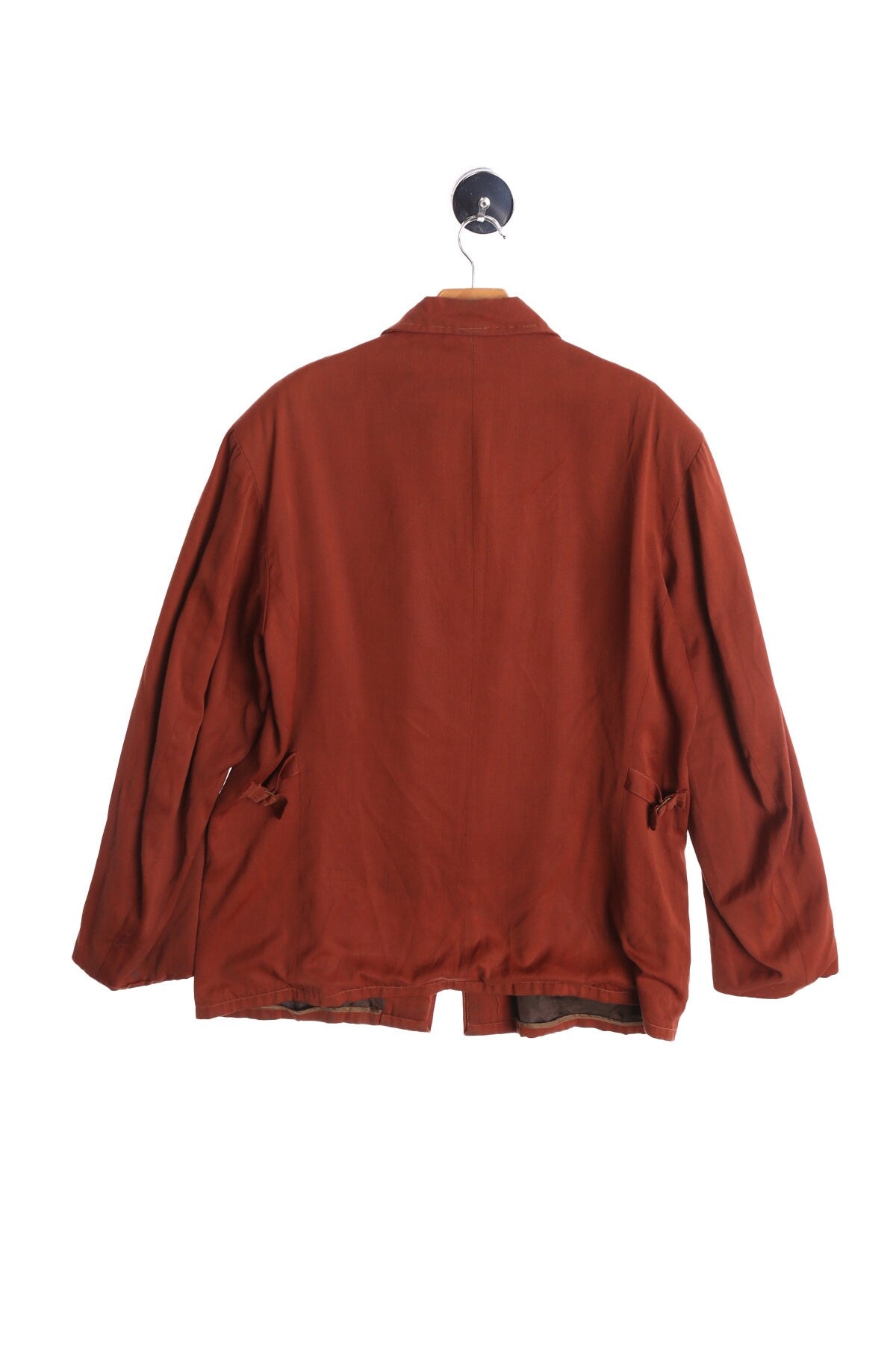 Vintage Men Brown Gabardine Coat - Era 40's - 50's