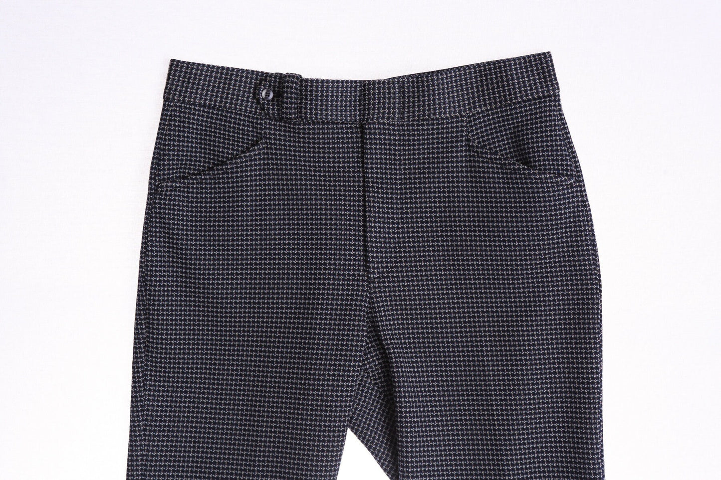 Vintage Men 70's Blue Polyester Plaid Pants