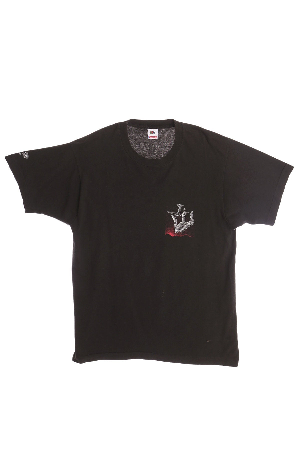 Vintage Black Graphic T-shirt - Airborne Parachuting