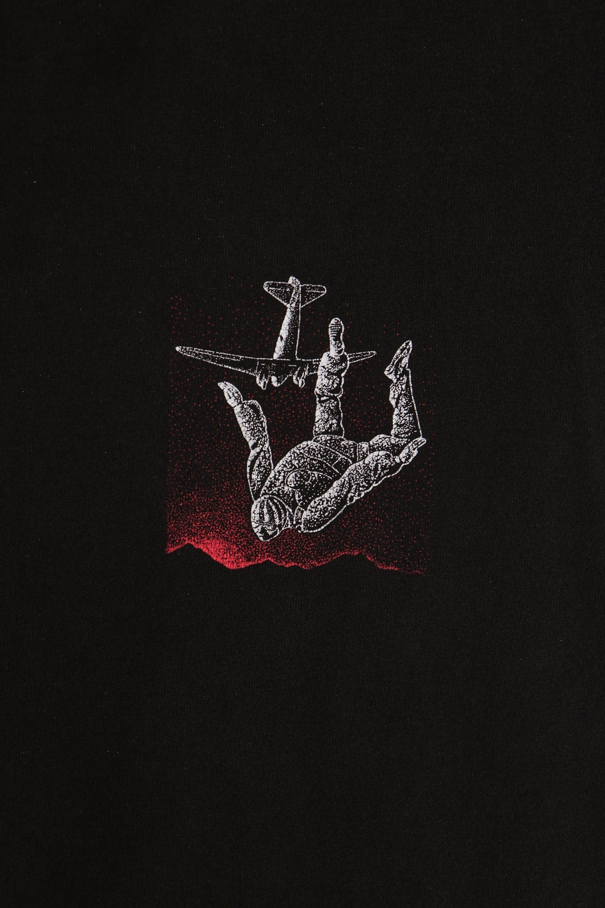 Vintage Black Graphic T-shirt - Airborne Parachuting