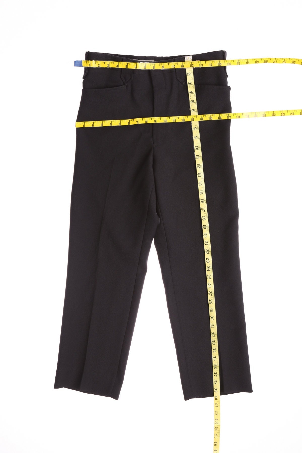 Vintage Black Men Polyester Western Pants - Era 60's - 70's