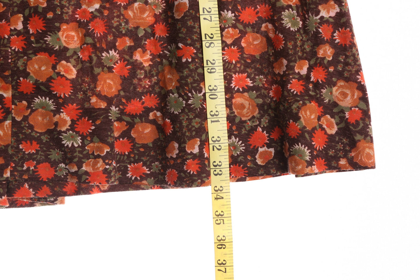 70's Women Brown Cotton Summer Skirt