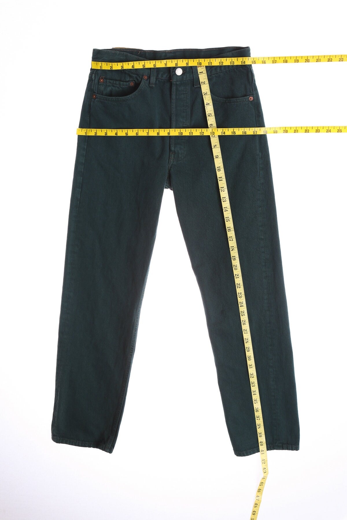 Vintage 501 Levi's Green Denim Pants - Made in USA