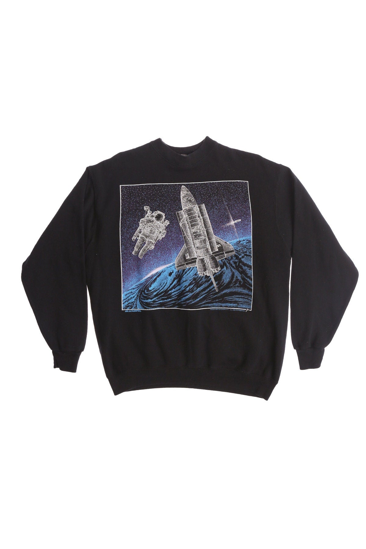 Vintage Black Space Astronaut Graphic Sweatshirt