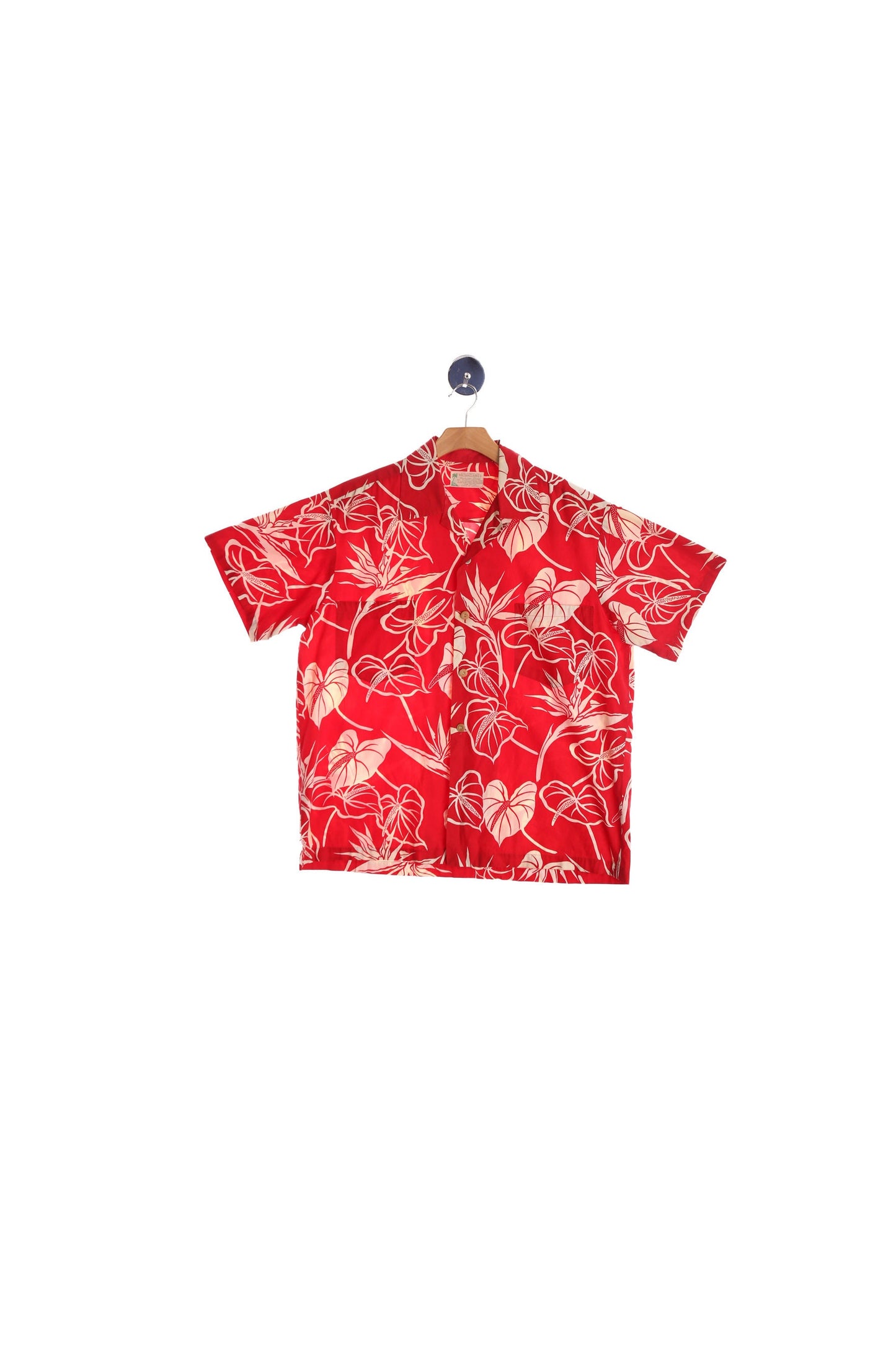 Vintage Men's Red Hawaiian Shirt - Made in Japan