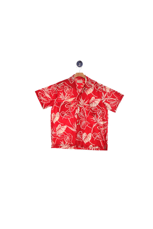 Vintage Men's Red Hawaiian Shirt - Made in Japan