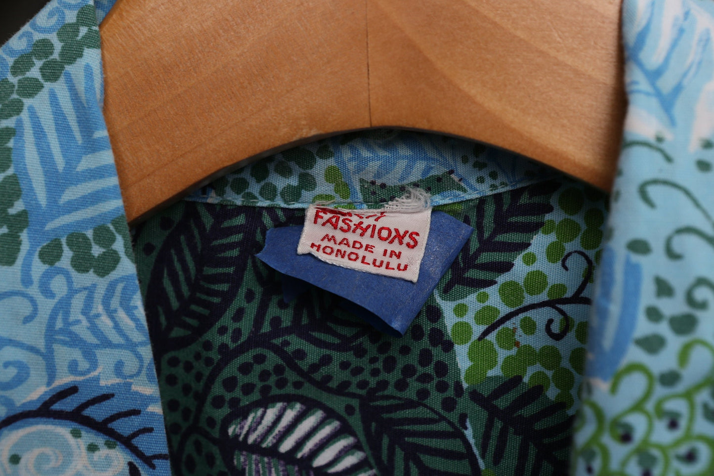 Men's Blue Hawaiian Shirt - Green and Blue Floral Print