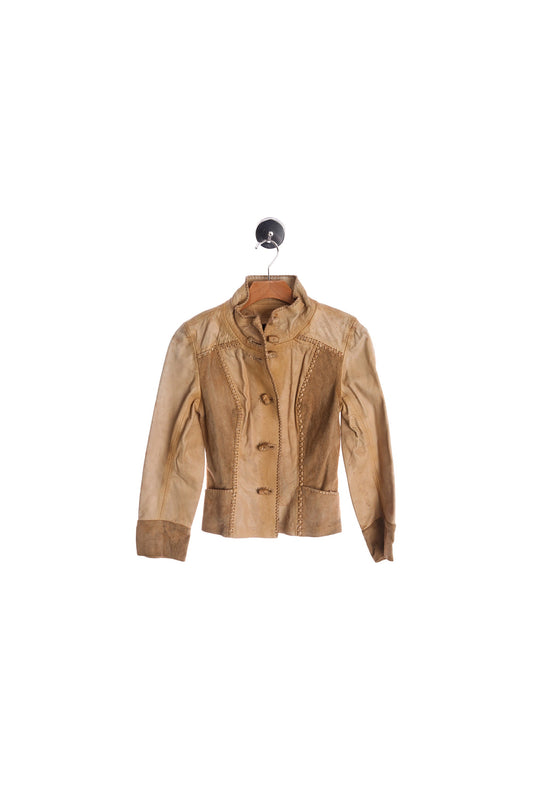 Vintage Women Leather Jacket - Era 60's - 70's - Hand Made - North Beach Style