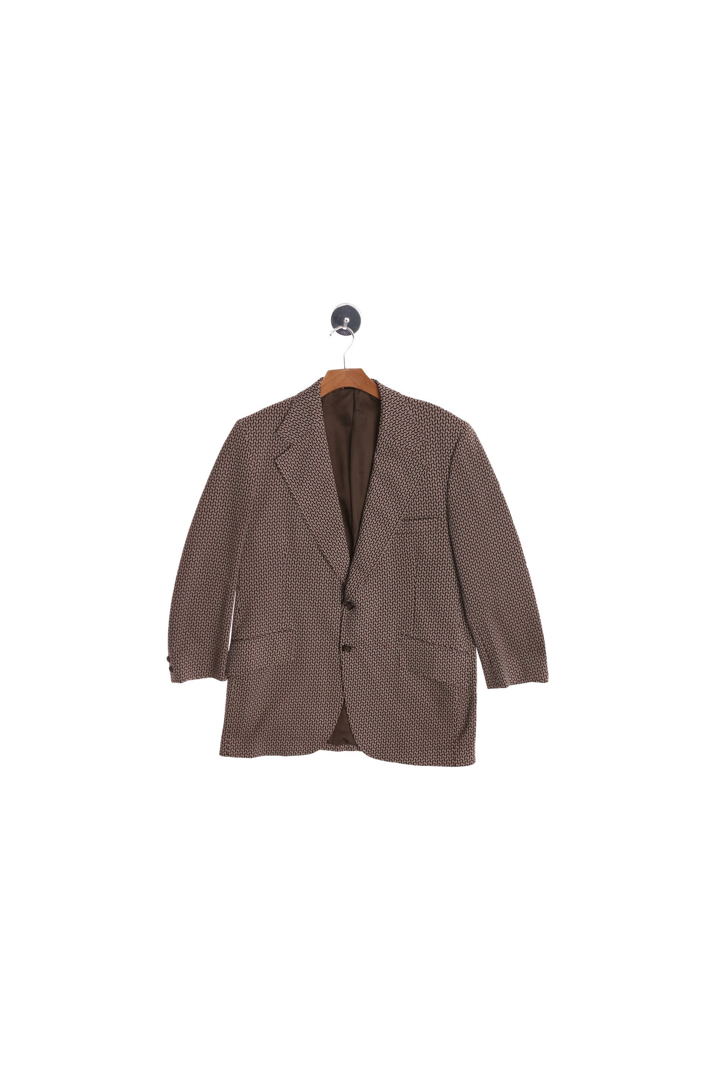 Men Brown 70's Poly Blazer