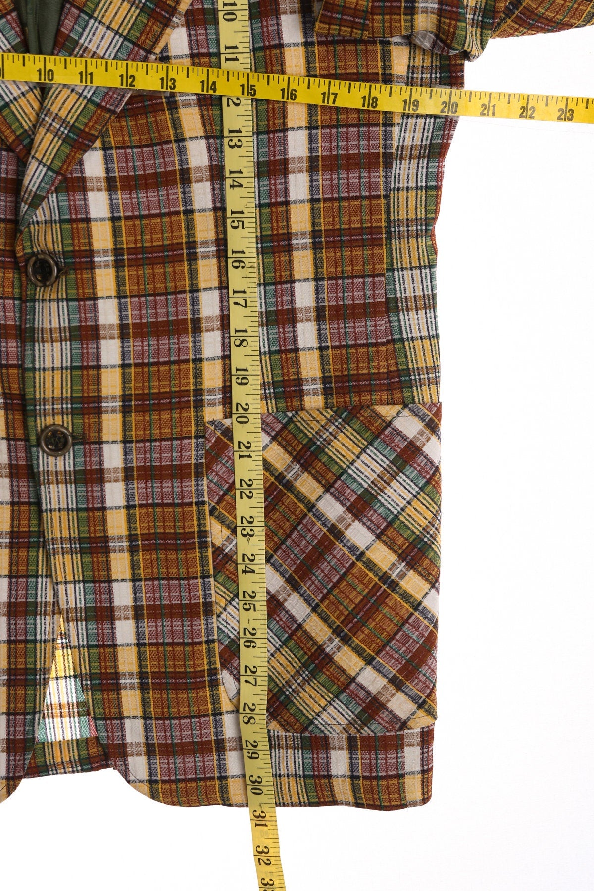 Men Plaid Casual Blazer - Era 60's - 70's