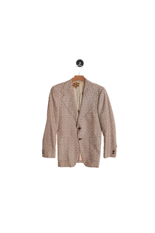 Vintage Beige Casual Blazer - Era 60's 70's