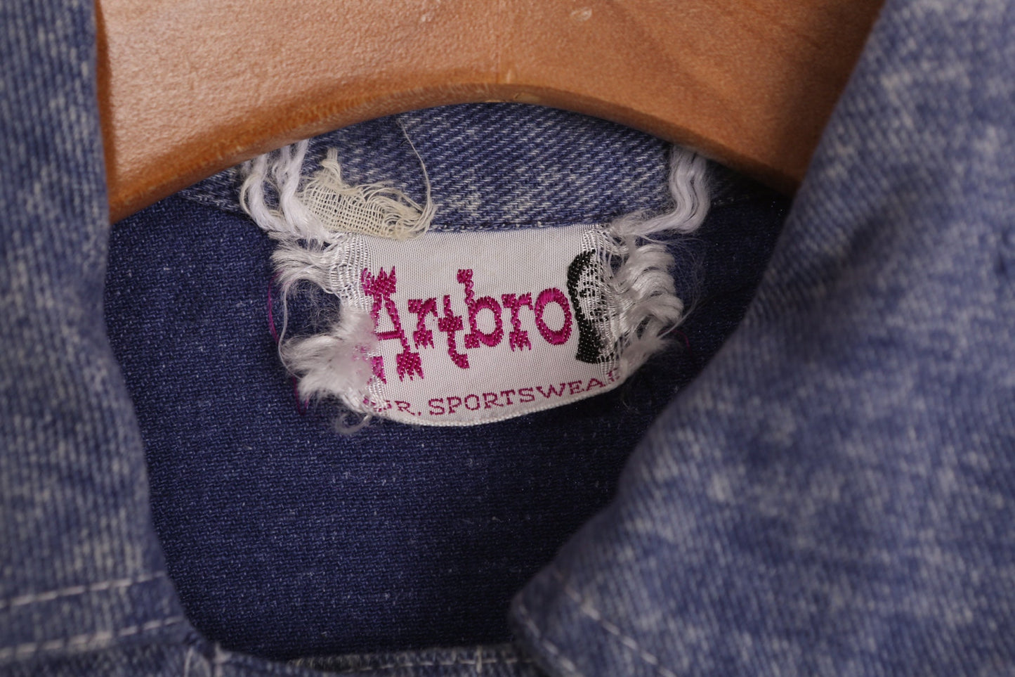 70's Women Elbow Patch Blue Casual Jacket