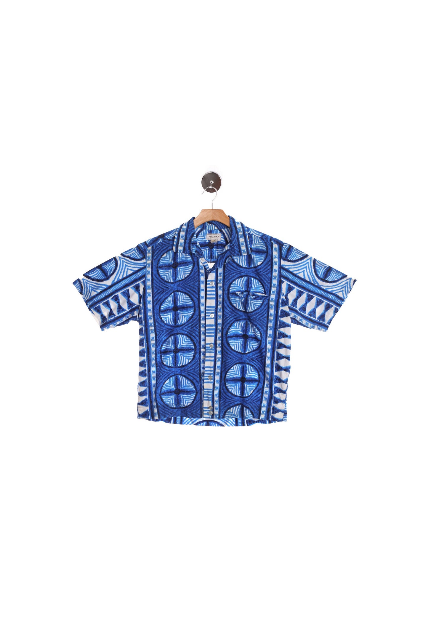 Vintage Blue Hawaiian Shirt Made in Honolulu For Bullock's