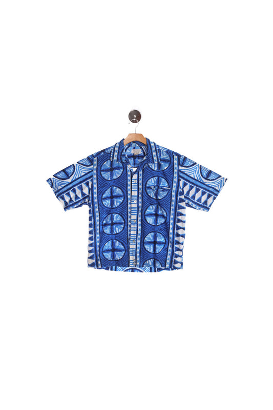 Vintage Blue Hawaiian Shirt Made in Honolulu For Bullock's