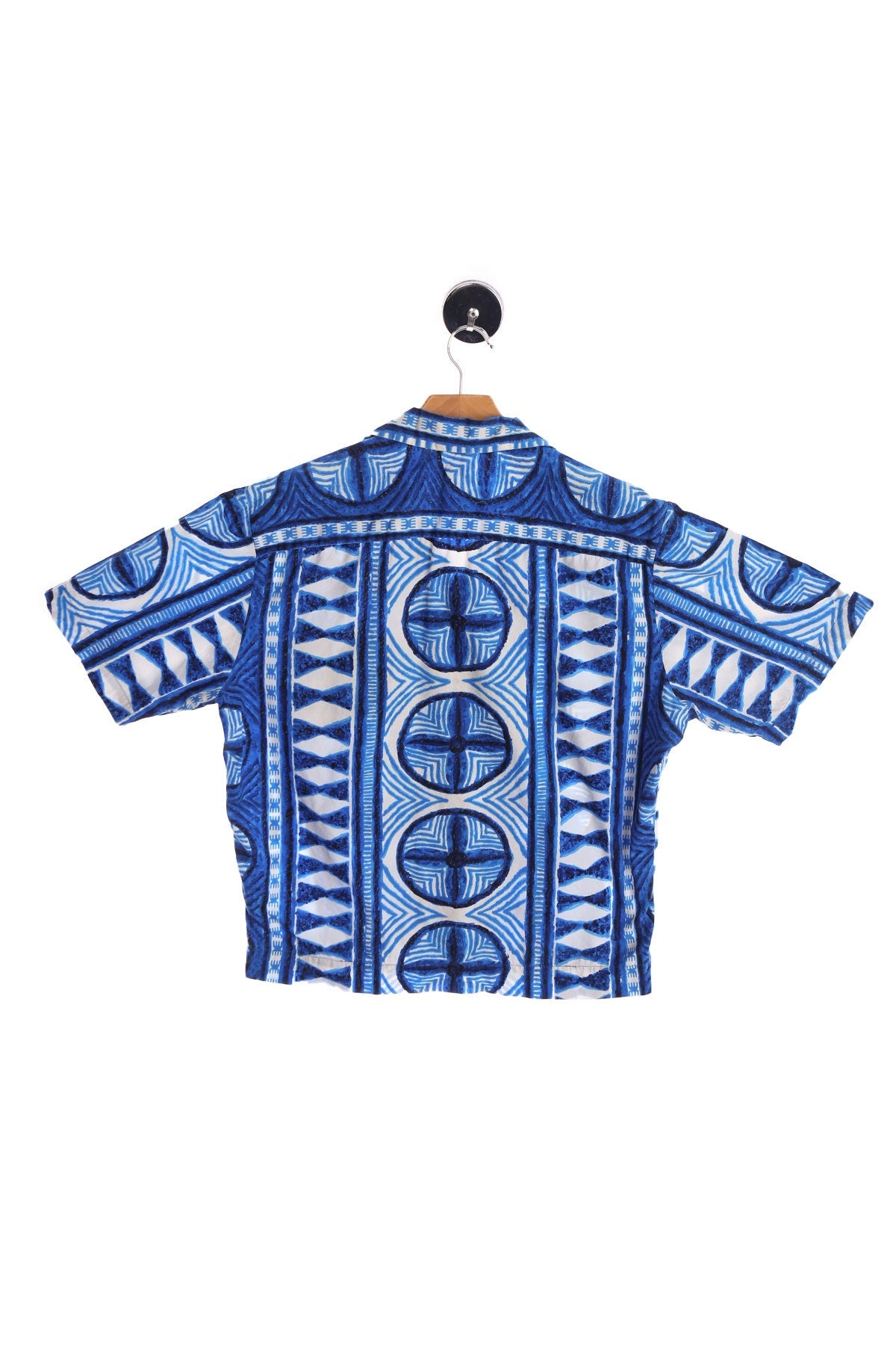 Vintage Blue Hawaiian Shirt Made in Honolulu For Bullock's