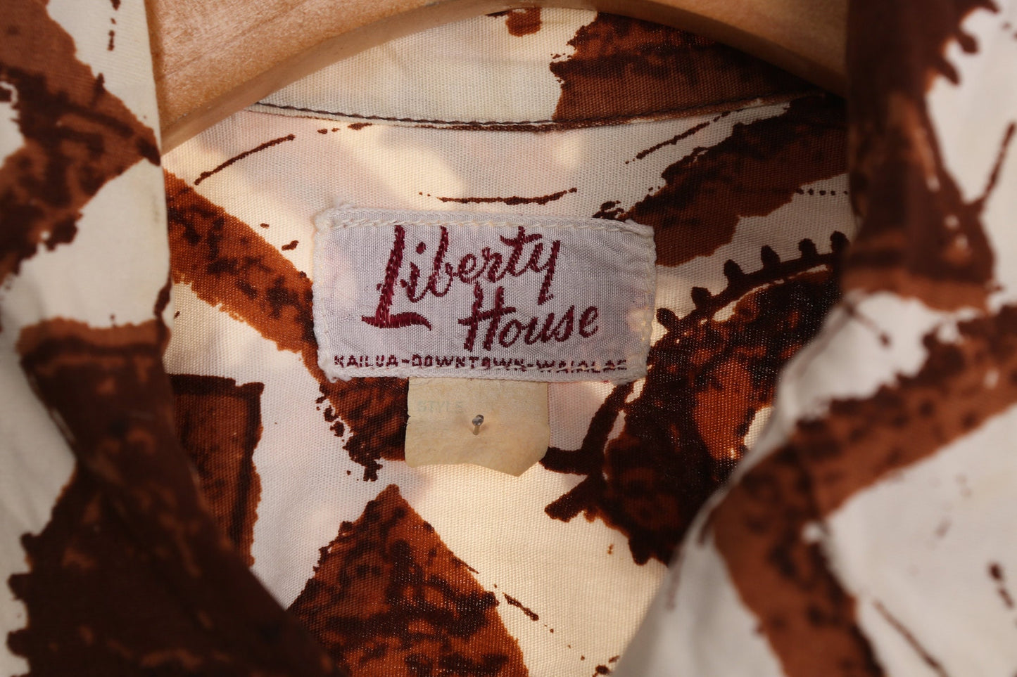 Tribal and Fish Print Brown Hawaiian Shirt