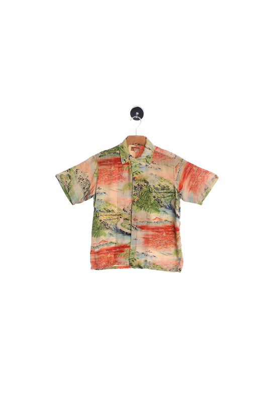 Vintage Men Hawaiian Shirt - Hawaii Print - Polynesian - Sportswear - Made in Hawaii