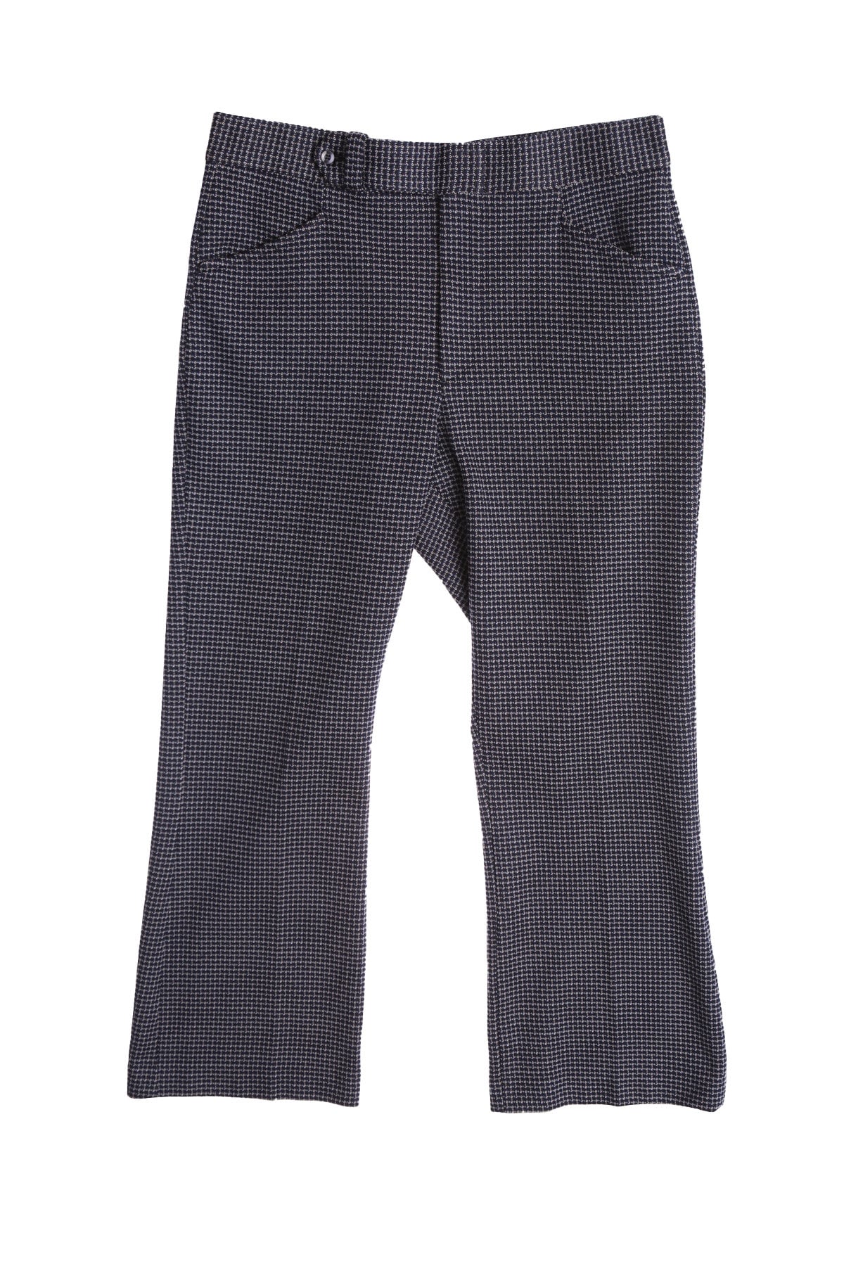 Vintage Men 70's Blue Polyester Plaid Pants