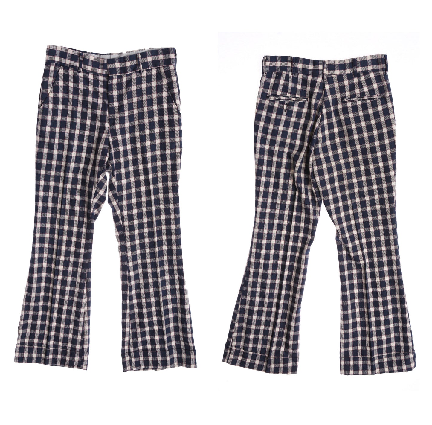 Vintage Levi's Panatela Blue Plaid Polyester Pants