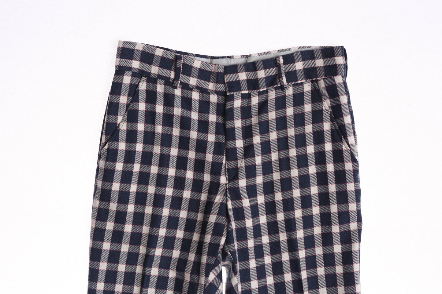 Vintage Levi's Panatela Blue Plaid Polyester Pants